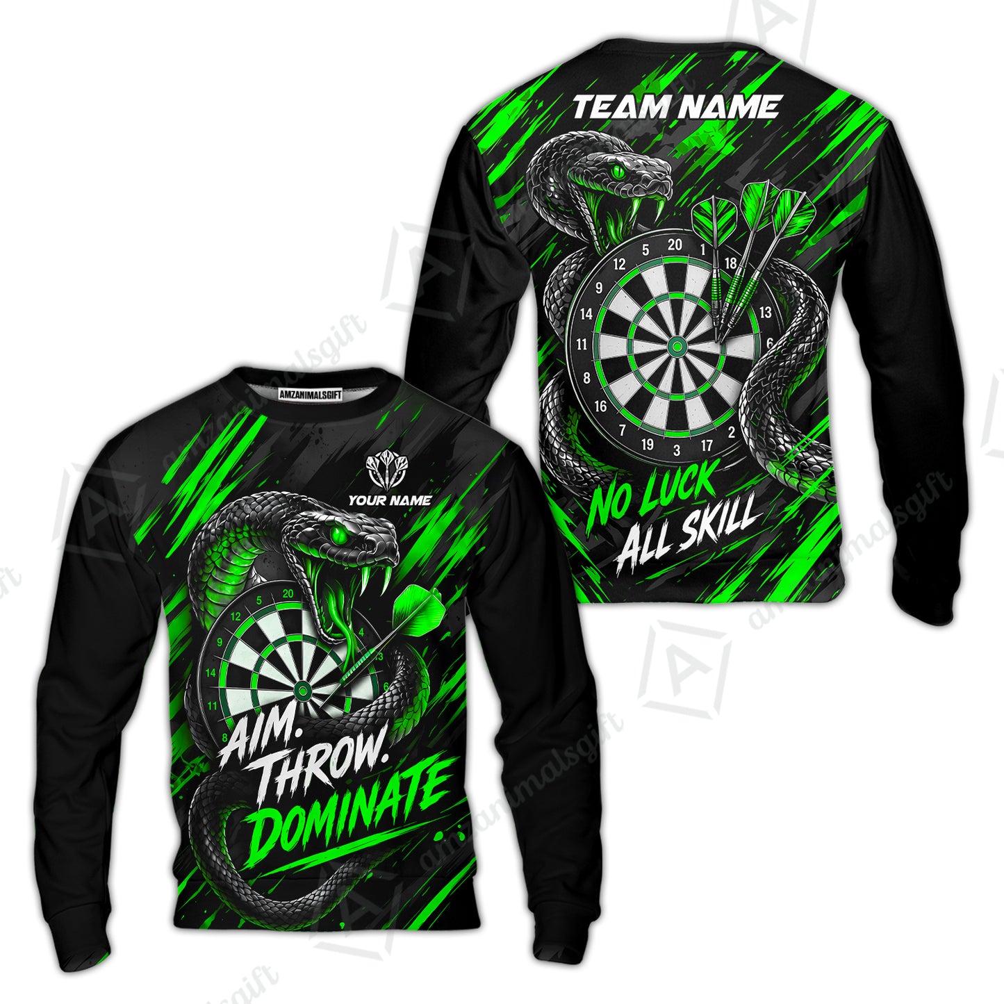 Customized Darts Team Jersey, Personalized Snake Darts Abstract Background Polo Shirt For Players With Name & Team Name