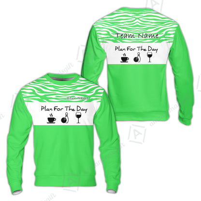 Custom Bowling Jersey Polo Shirt, Plan For The Day Zebra Pattern, Custom Bowling Jersey Team Shirt For Players With Name & Team Name
