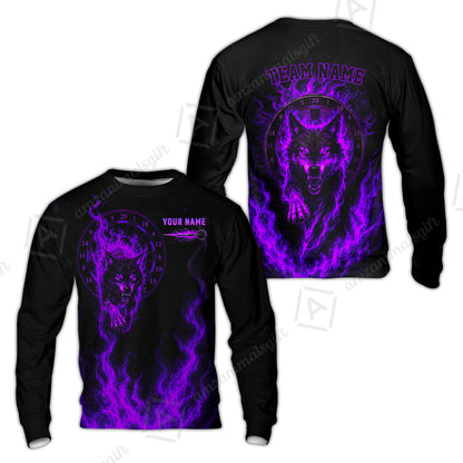 Customized Fire Wolf Dartboard Multicolor Darts Jersey, Personalized Name And Team Name For Players