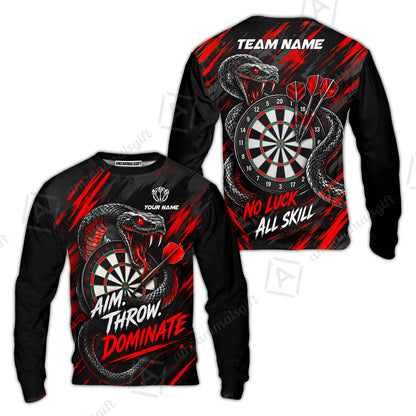 Customized Darts Team Jersey, Personalized Snake Darts Abstract Background Polo Shirt For Players With Name & Team Name