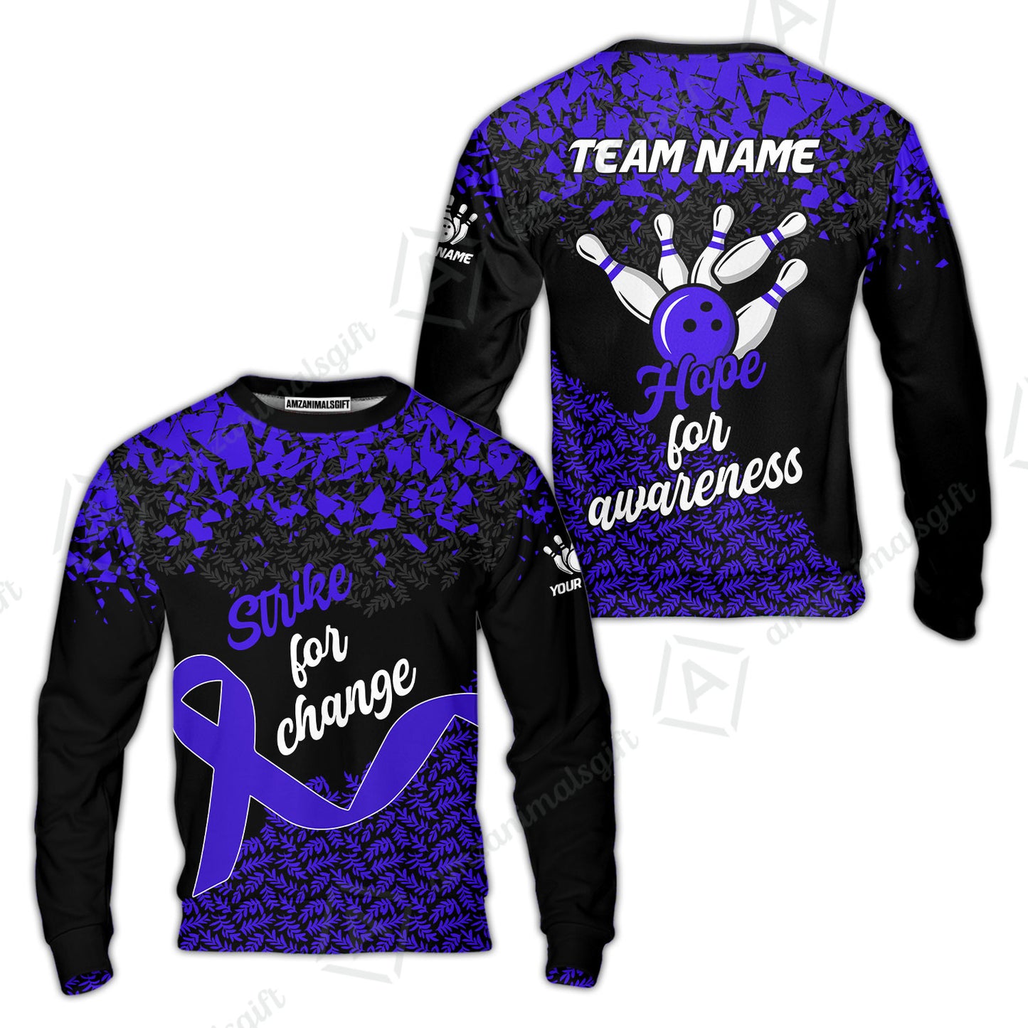 Custom Bowling Jersey Uniform Shirt, Bowling Strike For Change Team Shirt For Players With Name & Team Name