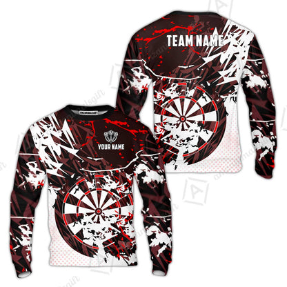 Customized Abstract Crimson Geometric Shard Darts Jersey, Personalized Name And Team Name For Dart Players