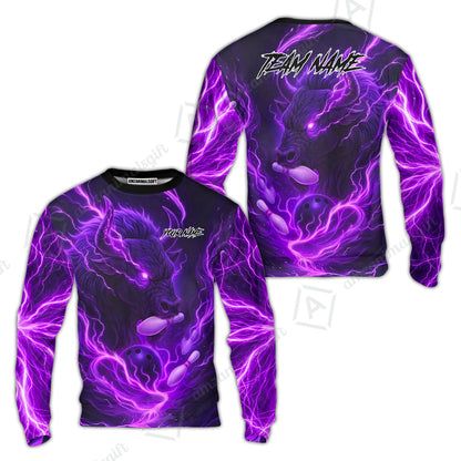 Custom Bowling Jersey Polo Shirt, Charging Bull Bowling Custom Bowling Jersey Team Shirt For Players With Name & Team Name