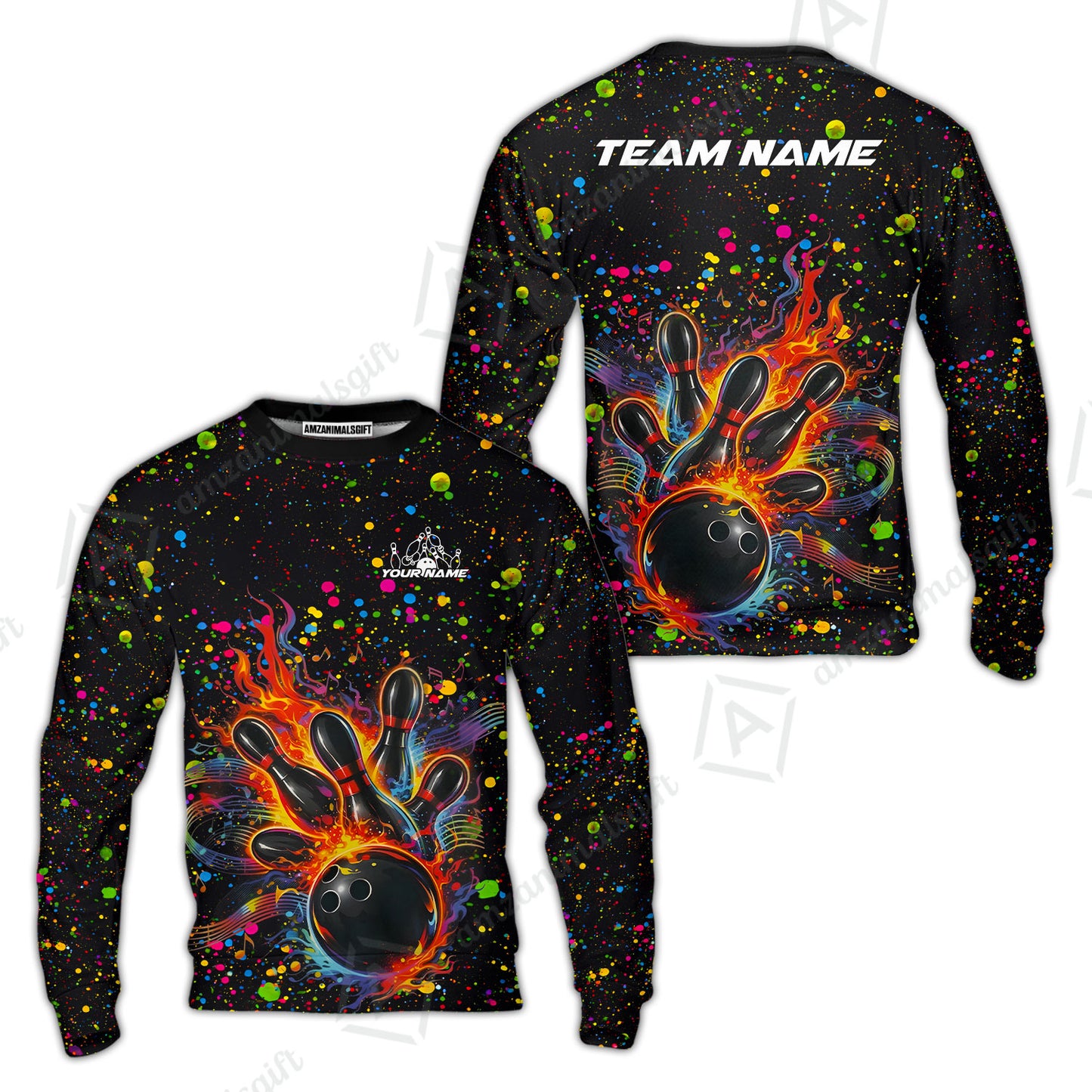Custom Bowling Jersey Polo Shirt, Bowling Splash Paint Dot, Custom Bowling Jersey Team Shirt For Players With Name & Team Name