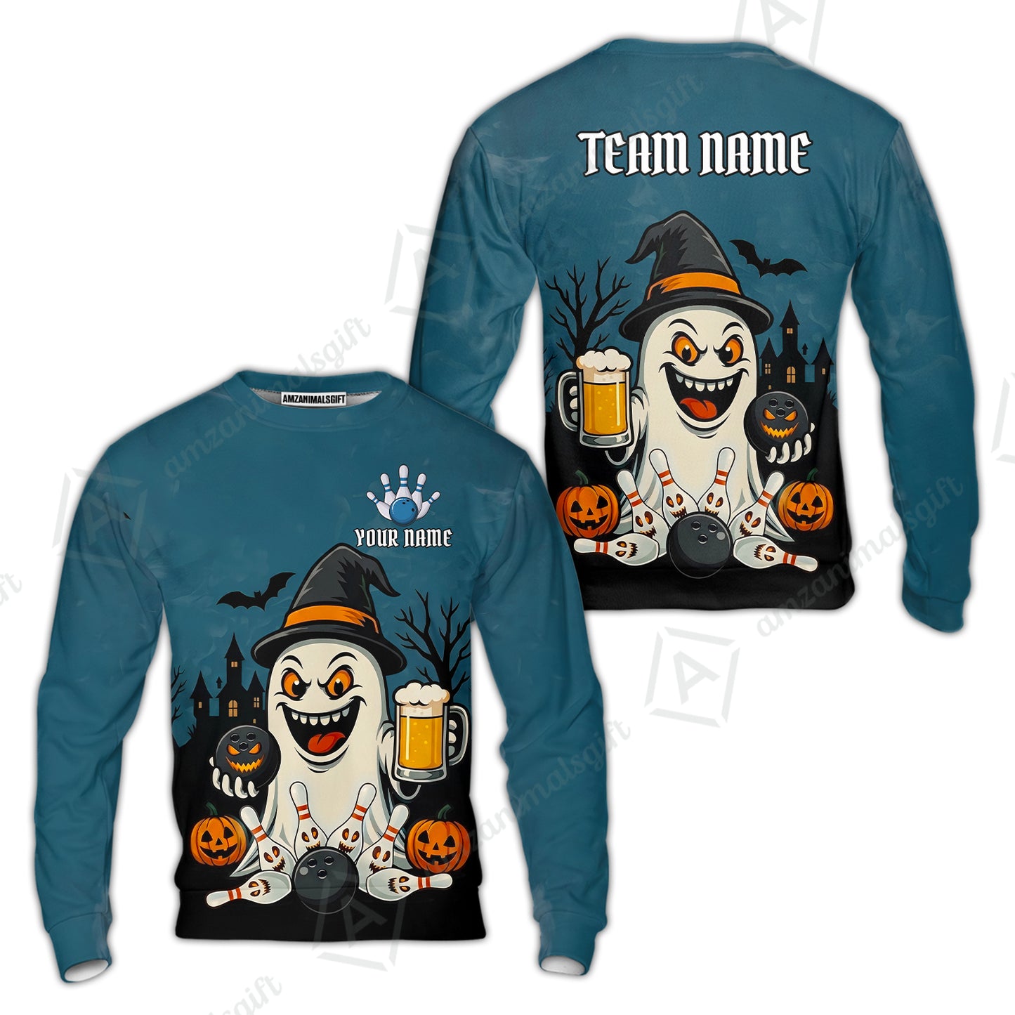 Custom Bowling Jersey Polo Shirt, Bowling Halloween Witch, Custom Bowling Jersey Team Shirt For Players With Name & Team Name
