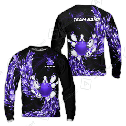 Custom Bowling Jersey Polo Shirt, Crystal Explosion Bowling Custom Bowling Jersey Team Shirt For Players With Name & Team Name