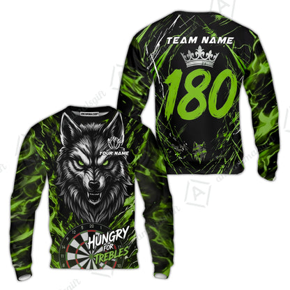 Custom Darts Jersey Polo Shirt, Wolf 180, Custom Dart Jersey Team Shirt For Players With Name & Team Name