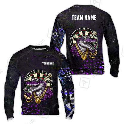 Custom Darts Team Jersey, Personalized Alligator Dart Jersey Shirt For Players With Name & Team Name