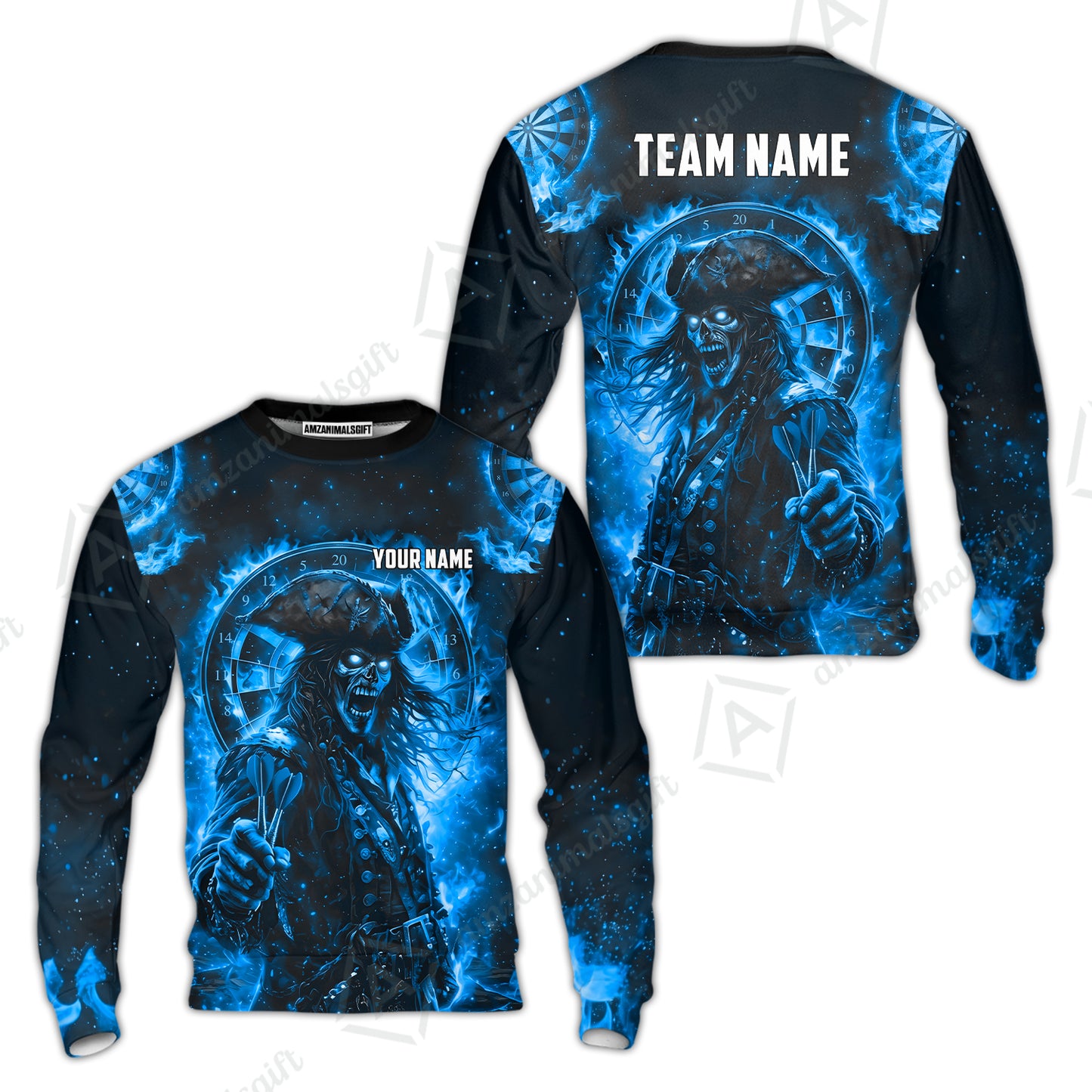 Custom Darts Jersey Polo Shirt, Ghost Pirate, Custom Dart Jersey Team Shirt For Players With Name & Team Name