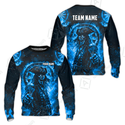 Custom Darts Jersey Polo Shirt, Ghost Pirate, Custom Dart Jersey Team Shirt For Players With Name & Team Name