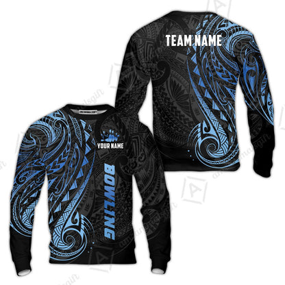 Custom Bowling Jersey Polo Shirt, Polynesian Maori Tribal Tattoo Bowling, Custom Bowling Jersey Team Shirt For Players With Name and Team Name