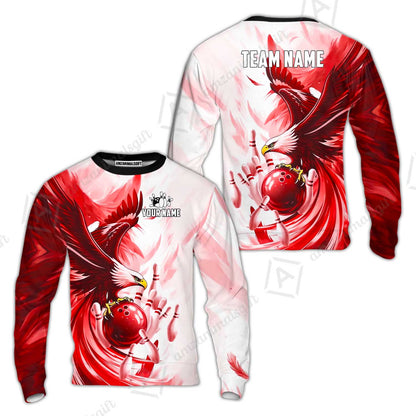 Custom Bowling Jersey Polo Shirt, Soaring Eagle, Custom Bowling Jersey Team Shirt For Players With Name & Team Name