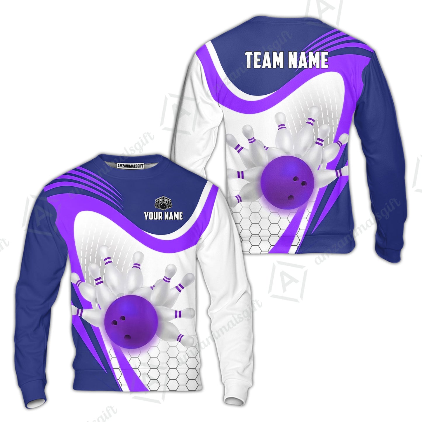 Custom Bowling Jersey Polo Shirt, Geometric Streamline & Fresh Mint, Custom Bowling Jersey Team Shirt For Players With Name & Team Name