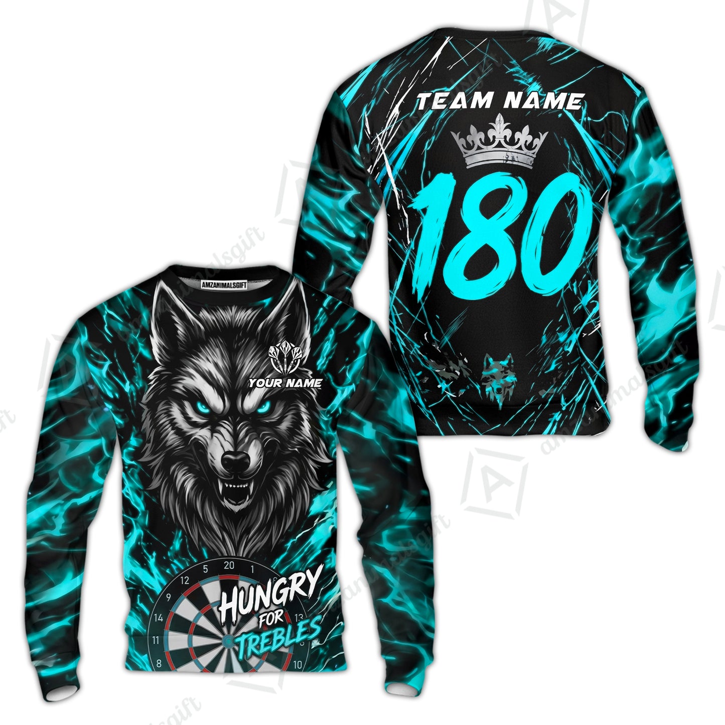 Custom Darts Jersey Polo Shirt, Wolf 180, Custom Dart Jersey Team Shirt For Players With Name & Team Name