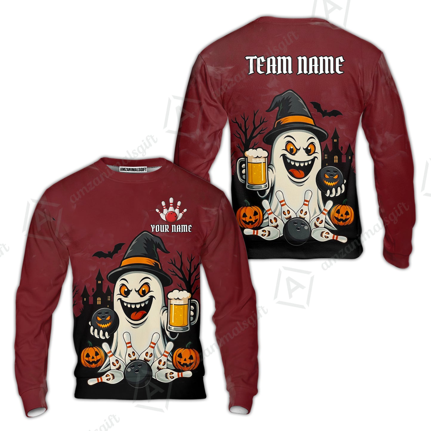 Custom Bowling Jersey Polo Shirt, Bowling Halloween Witch, Custom Bowling Jersey Team Shirt For Players With Name & Team Name