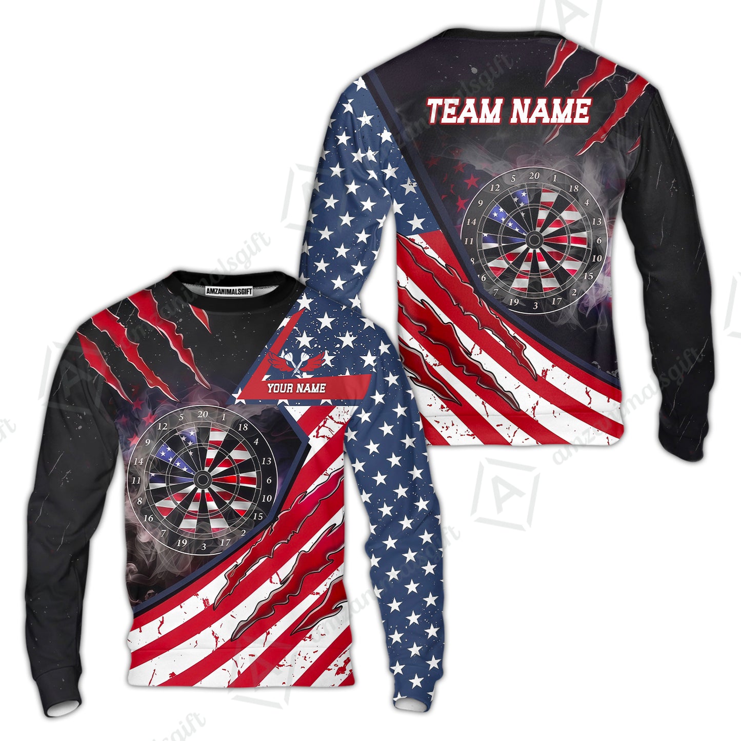 Custom Patriotic Americana Claw Rip Darts Jersey Polo Shirt, Custom Patriotic Americana Claw Rip Dart Jersey Team Shirt For Players With Name and Team Name