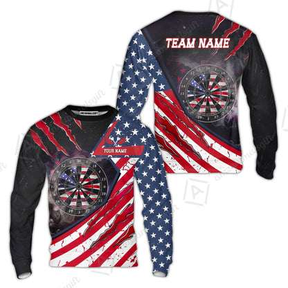 Custom Patriotic Americana Claw Rip Darts Jersey Polo Shirt, Custom Patriotic Americana Claw Rip Dart Jersey Team Shirt For Players With Name and Team Name