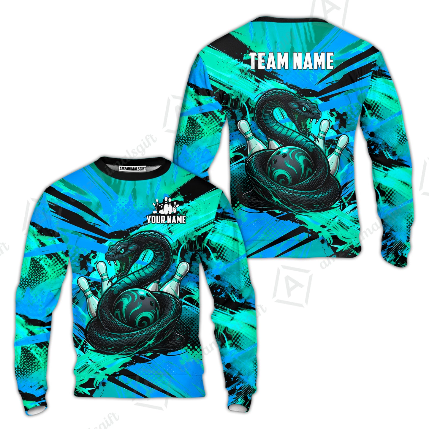 Custom Bowling Jersey Polo Shirt, Viper Venom Strike & Cyberpunk Splash, Custom Bowling Jersey Team Shirt For Players With Name & Team Name