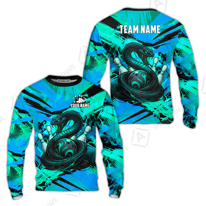 Custom Bowling Jersey Polo Shirt, Viper Venom Strike & Cyberpunk Splash, Custom Bowling Jersey Team Shirt For Players With Name & Team Name