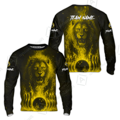 Custom Bowling Jersey Polo Shirt, Bowling Lion Of The Savannah, Custom Bowling Jersey Team Shirt For Players With Name & Team Name