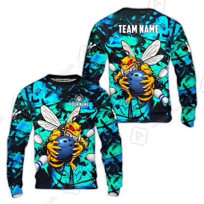 Custom Bowling Jersey Polo Shirt, The Wild Wasp Strike, Custom Bowling Jersey Team Shirt For Players With Name & Team Name