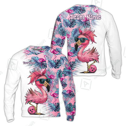 Custom Bowling Jersey Polo Shirt, Tropical Palm Leaves Bowling, Custom Bowling Jersey Team Shirt For Players With Name & Team Name