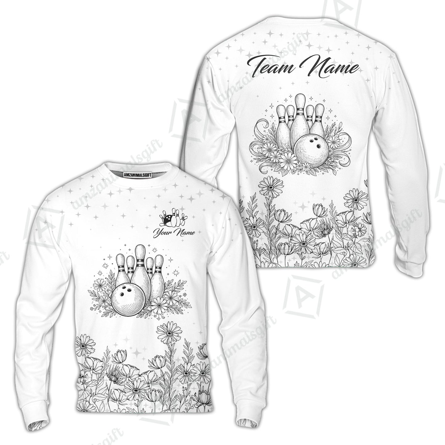 Custom Bowling Polo Shirt, Gerbera Flowers Bowling Custom Bowling Polo Team Shirt With Name & Team Name