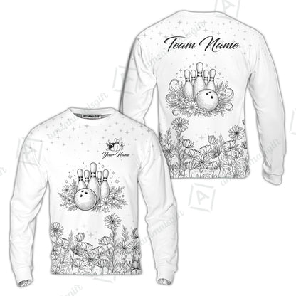 Custom Bowling Polo Shirt, Gerbera Flowers Bowling Custom Bowling Polo Team Shirt With Name & Team Name