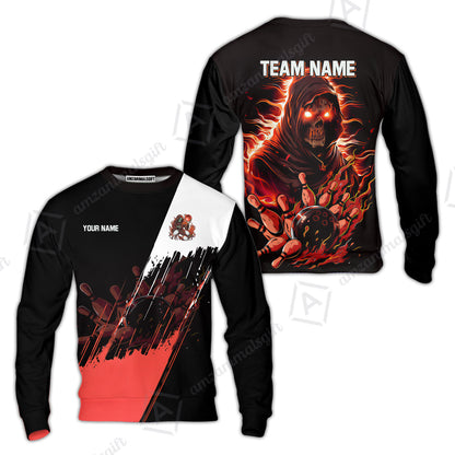 Custom Bowling Jersey Polo Shirt, Glow Reaper Bowling Custom Bowling Jersey Team Shirt For Players With Name & Team Name