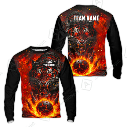 Custom Bowling Jersey Polo Shirt, Cursed Phantom Tiger, Custom Bowling Jersey Team Shirt For Players With Name & Team Name