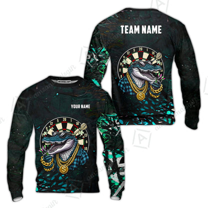 Custom Darts Team Jersey, Personalized Alligator Dart Jersey Shirt For Players With Name & Team Name