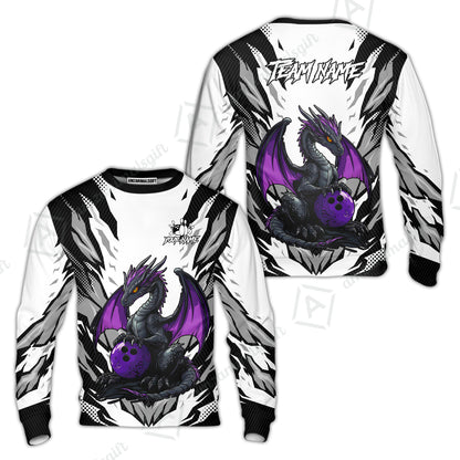 Custom Bowling Jersey Polo Shirt, Dragon Lover Custom Bowling Jersey Team Shirt For Players With Name & Team Name