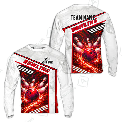 Custom Bowling Jersey Polo Shirt, Retro Racing & Fire Strike, Custom Bowling Jersey Team Shirt For Players With Name & Team Name