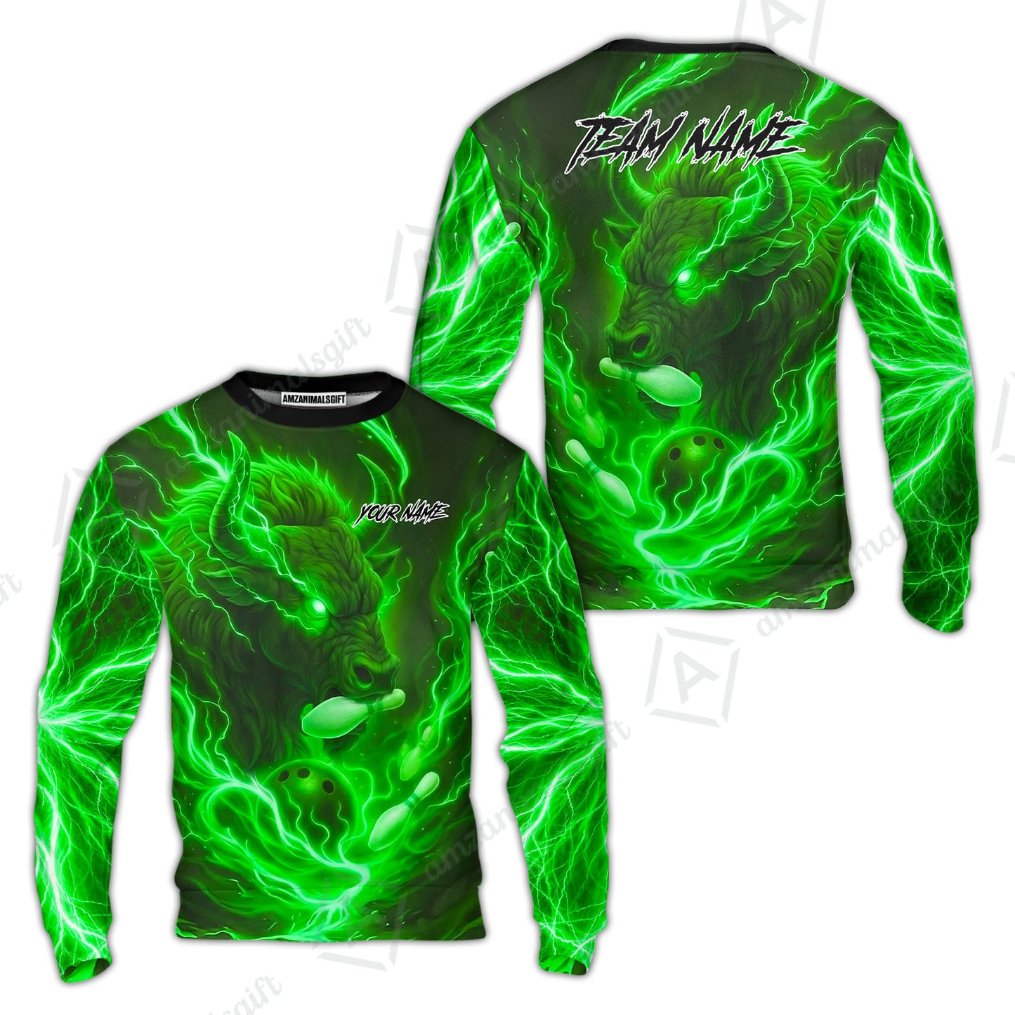 Custom Bowling Jersey Polo Shirt, Charging Bull Bowling Custom Bowling Jersey Team Shirt For Players With Name & Team Name