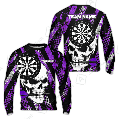 Custom Darts Jersey Polo Shirt, Skull Bites Dart, Custom Dart Jersey Team Shirt For Players With Name & Team Name