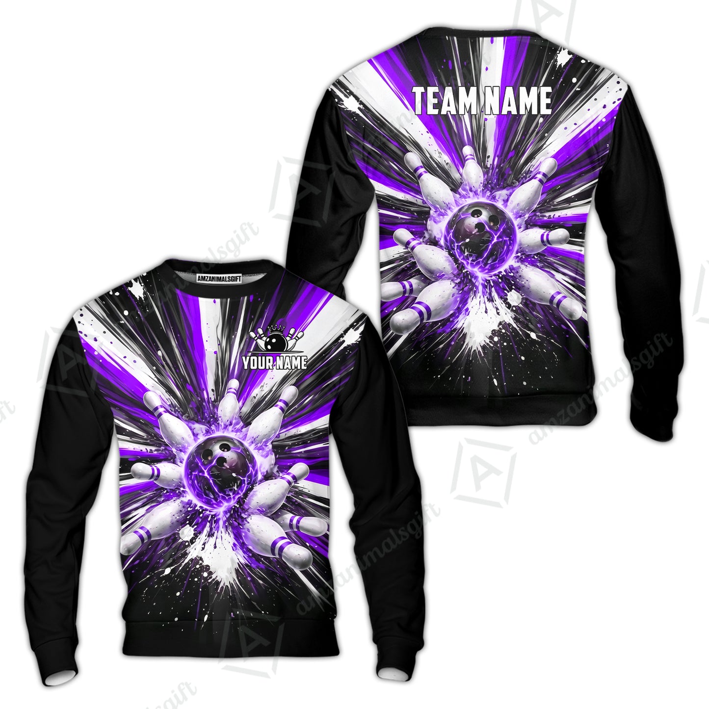 Custom Bowling Jersey Polo Shirt, Electric Burst Explosion, Custom Bowling Jersey Team Shirt For Players With Name and Team Name