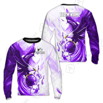 Custom Bowling Jersey Polo Shirt, Soaring Eagle, Custom Bowling Jersey Team Shirt For Players With Name & Team Name