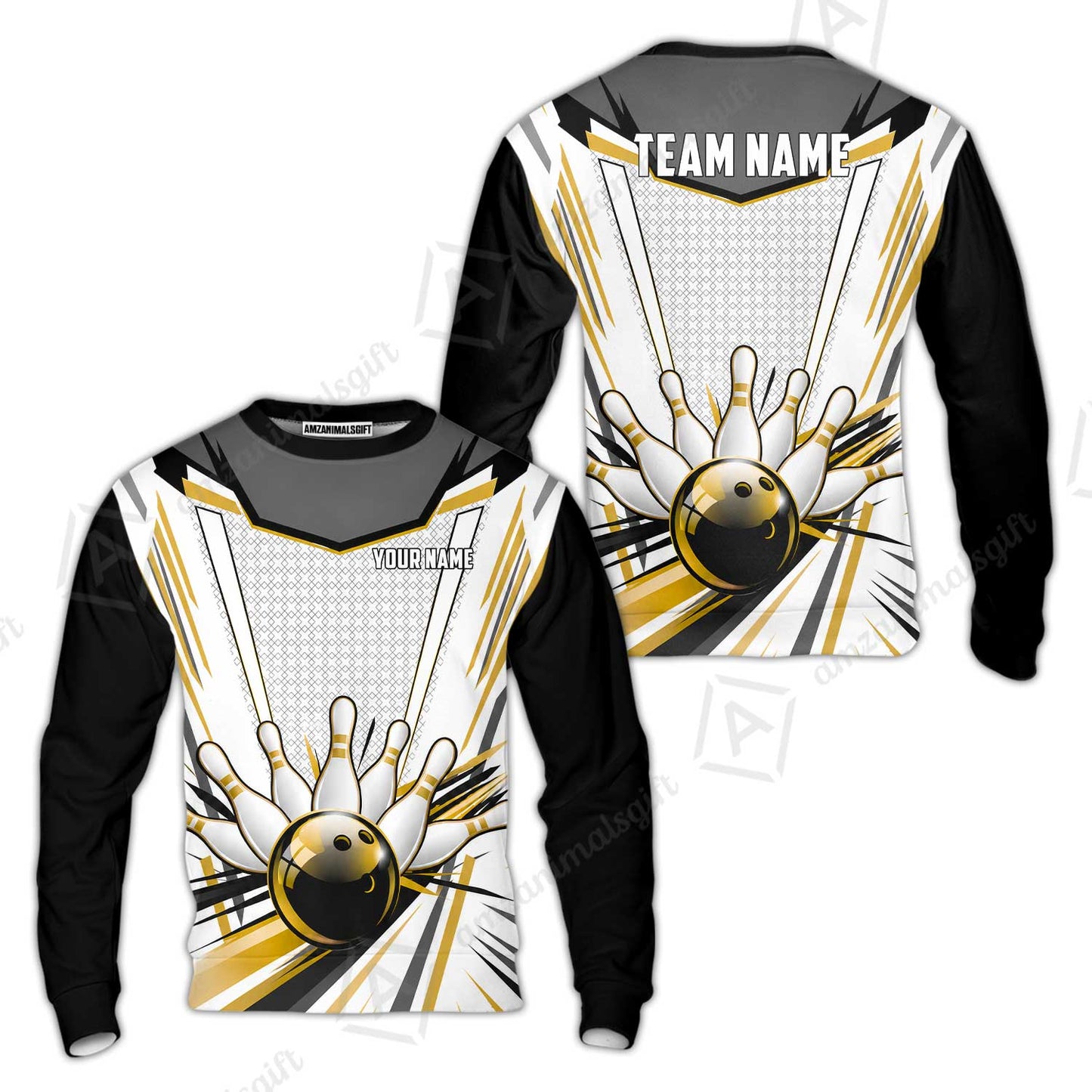 Customized Golden Cyber Strike Bowling Jersey, Custom Name And Team Name For Bowlers