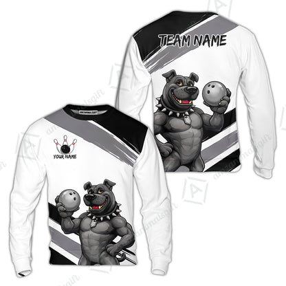 Custom Bowling Jersey Polo Shirt, Badass Dog Bowling Custom Bowling Jersey Team Shirt For Players With Name & Team Name