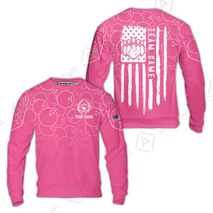 Custom Bowling Jersey Polo Shirt, Vibrant Kelly Ball Pattern Flag, Custom Bowling Jersey Team Shirt For Players With Name and Team Name