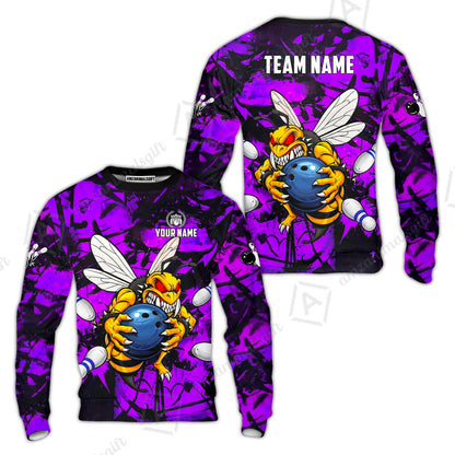 Custom Bowling Jersey Polo Shirt, The Wild Wasp Strike, Custom Bowling Jersey Team Shirt For Players With Name & Team Name