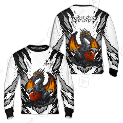 Custom Bowling Jersey Polo Shirt, Dragon Lover Custom Bowling Jersey Team Shirt For Players With Name & Team Name