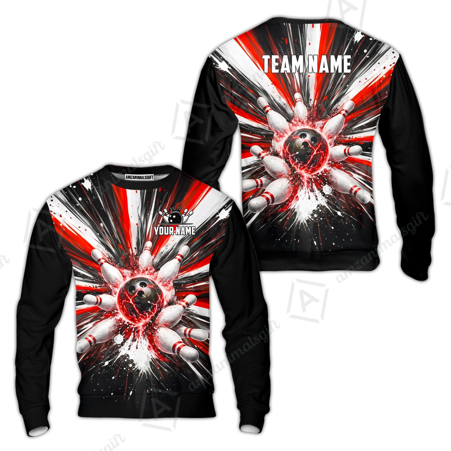 Custom Bowling Jersey Polo Shirt, Electric Burst Explosion, Custom Bowling Jersey Team Shirt For Players With Name and Team Name