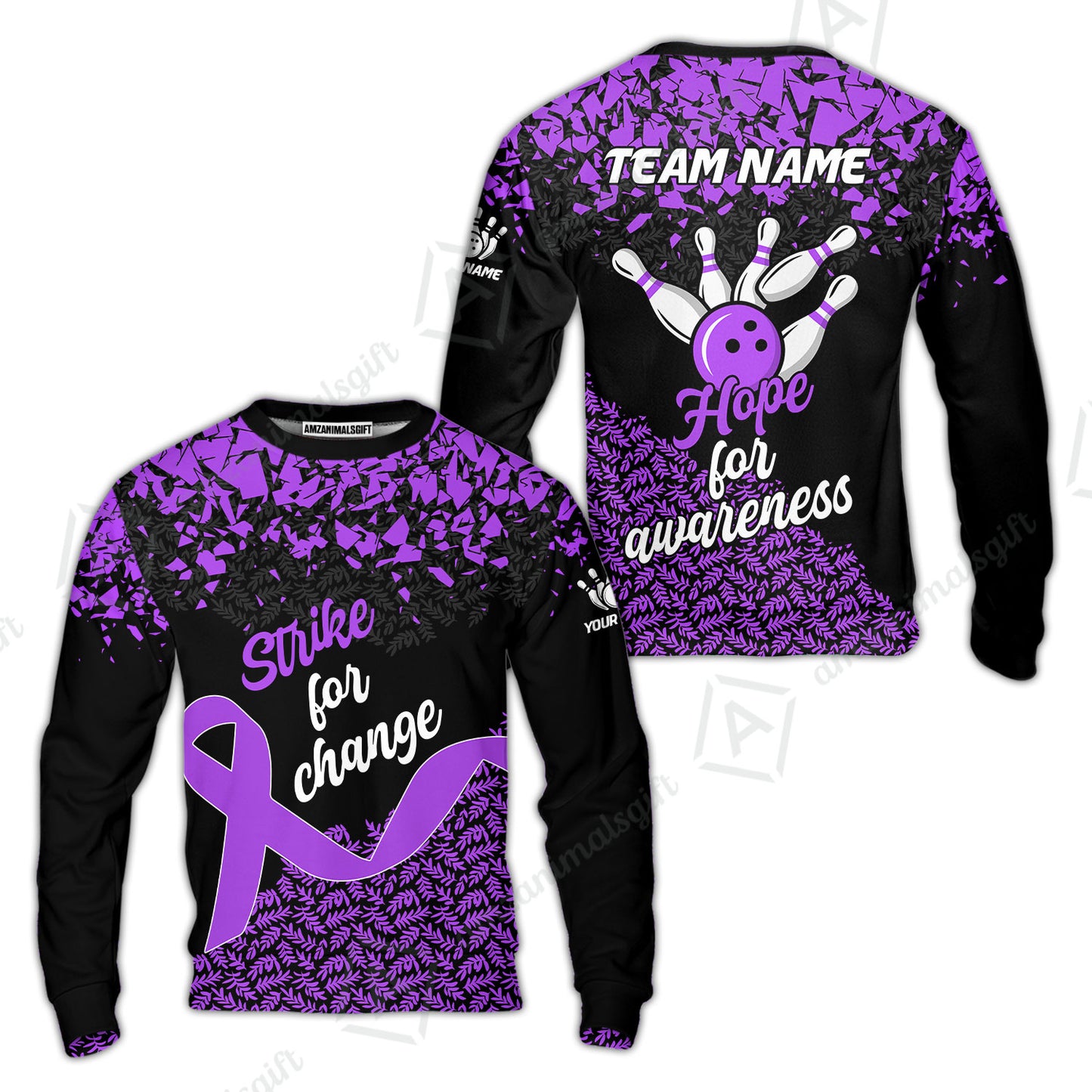 Custom Bowling Jersey Uniform Shirt, Bowling Strike For Change Team Shirt For Players With Name & Team Name