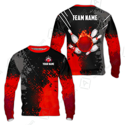 Custom Bowling Jersey Polo Shirt, Fire Ball Bowling, Custom Bowling Jersey Team Shirt For Players With Name & Team Name