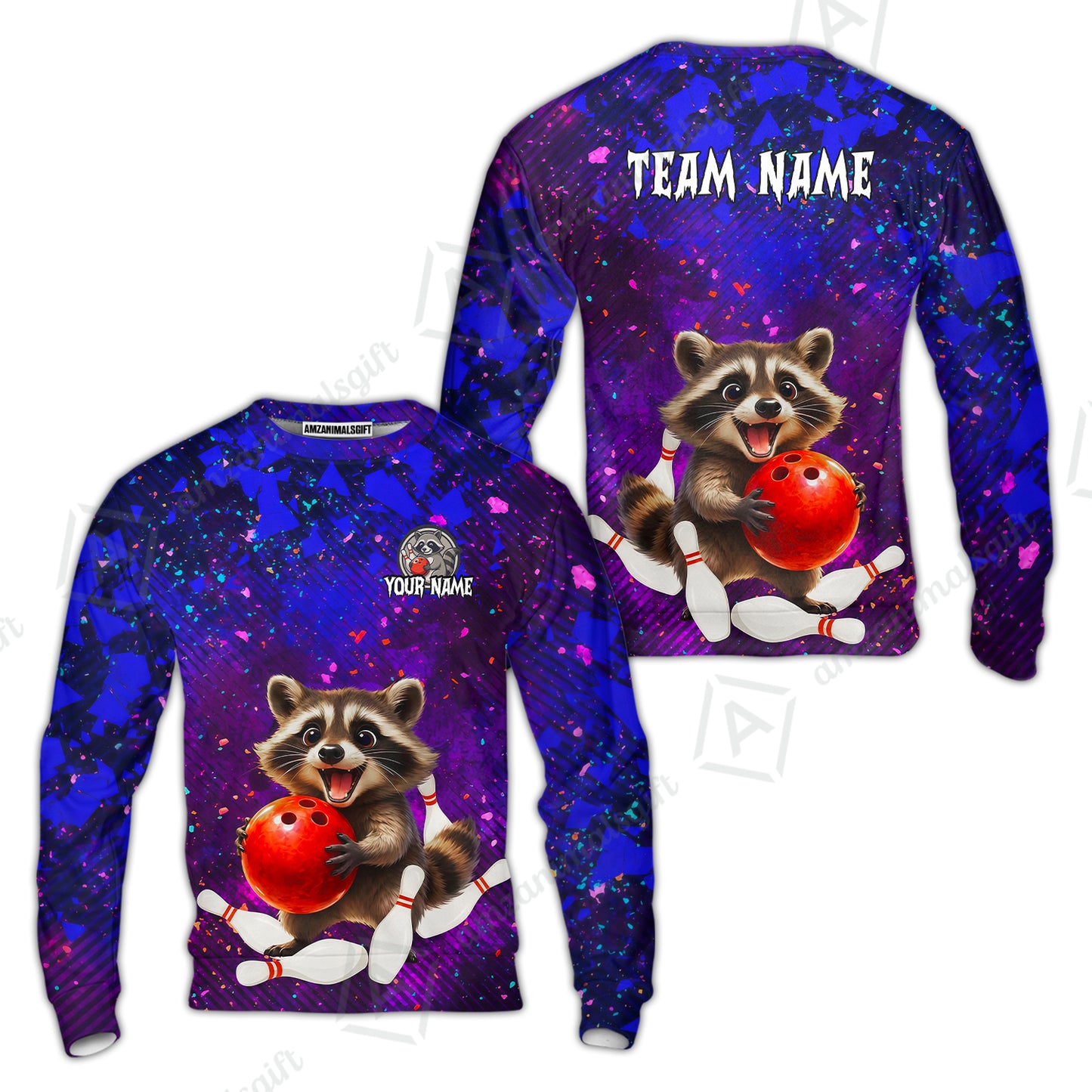 Custom Bowling Jersey Polo Shirt, Funny Raccoon Bowling, Custom Bowling Jersey Team Shirt For Players With Name & Team Name
