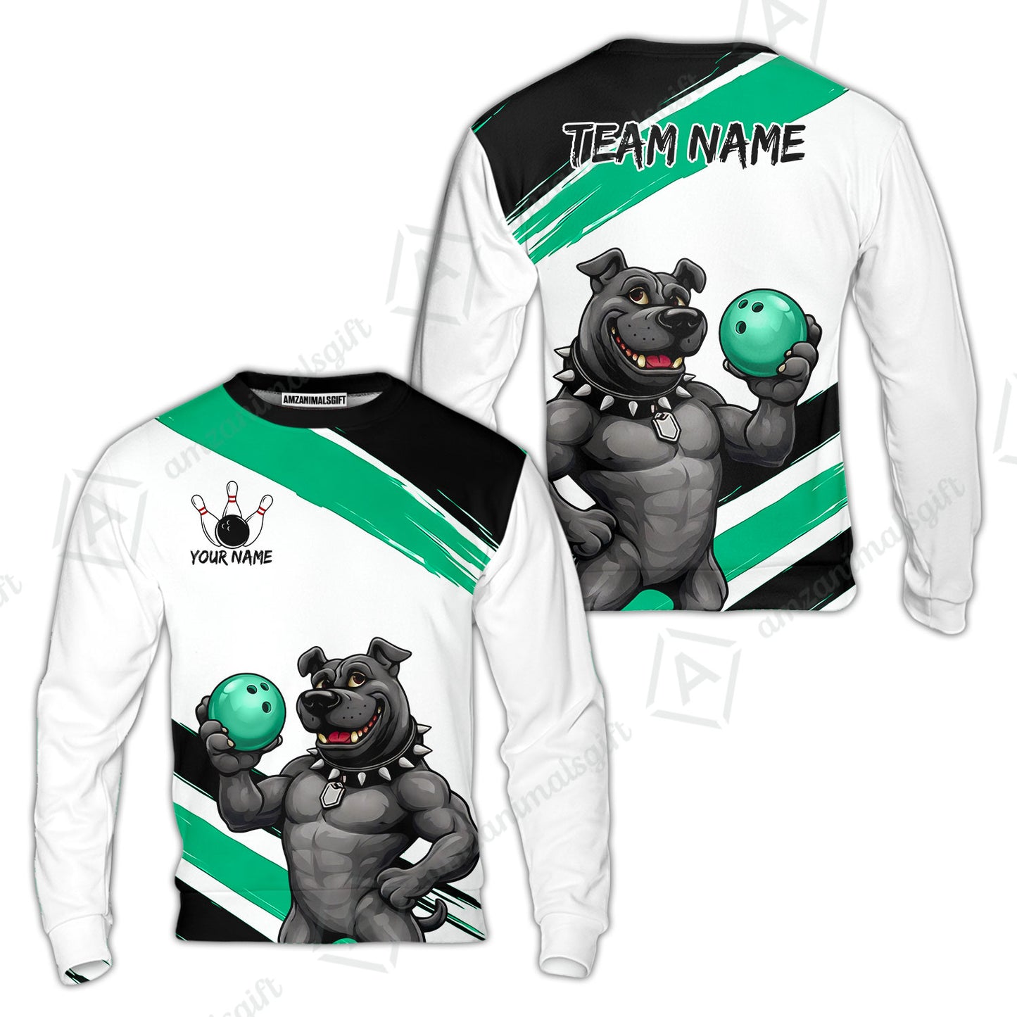 Custom Bowling Jersey Polo Shirt, Badass Dog Bowling Custom Bowling Jersey Team Shirt For Players With Name & Team Name