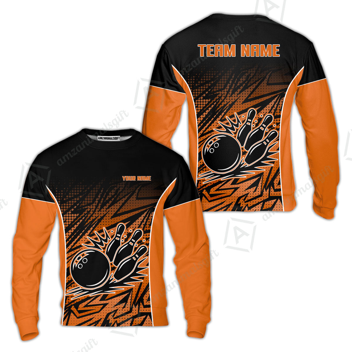 Customized Bowling Unisex Polo Shirt, Abstract Sameless Pattern Color Bowling Uniforms, Personalized Name And Team Name