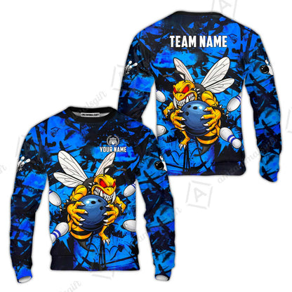 Custom Bowling Jersey Polo Shirt, The Wild Wasp Strike, Custom Bowling Jersey Team Shirt For Players With Name & Team Name