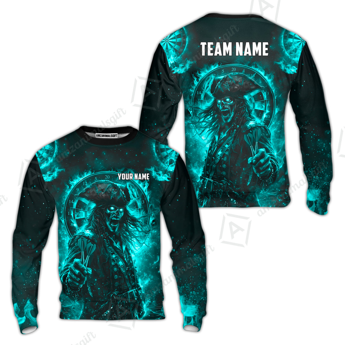 Custom Darts Jersey Polo Shirt, Ghost Pirate, Custom Dart Jersey Team Shirt For Players With Name & Team Name